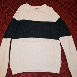 Armani Exchange Cotton Pullover Sweater Men’s Size L Blue/White